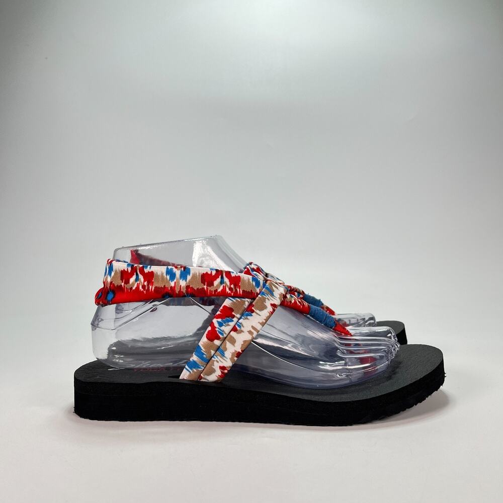 Skechers Yoga Red Multicolor Comfort Lightweight Sandals 38630 Women’s Size 8